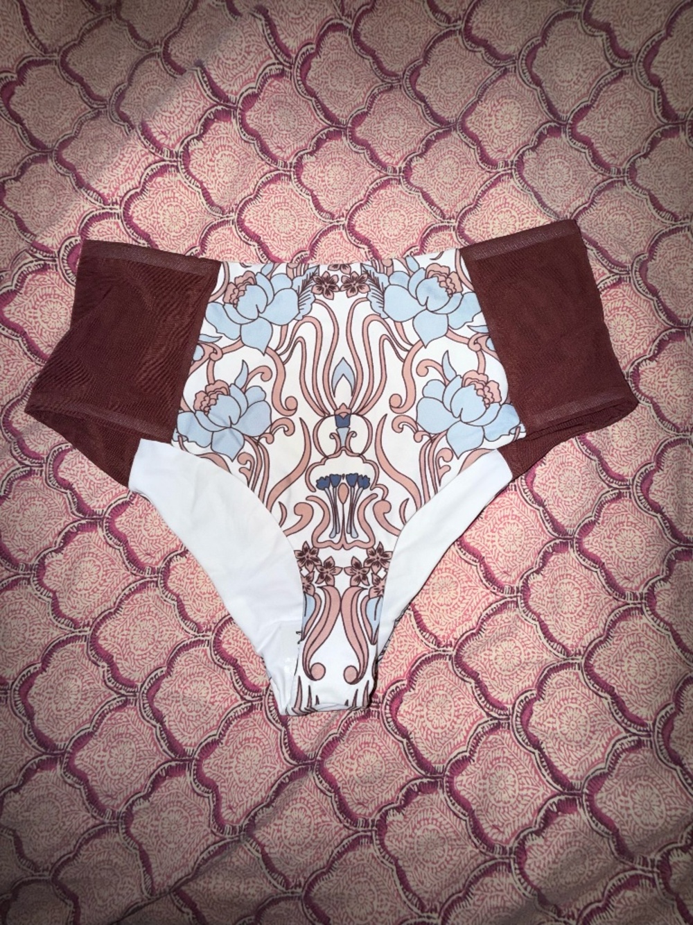 Sea Gypsies swim Small S high waisted colorblock bikini bottoms art nouveau